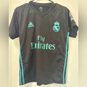 Adidas Black and Green Real Madrid Jersey